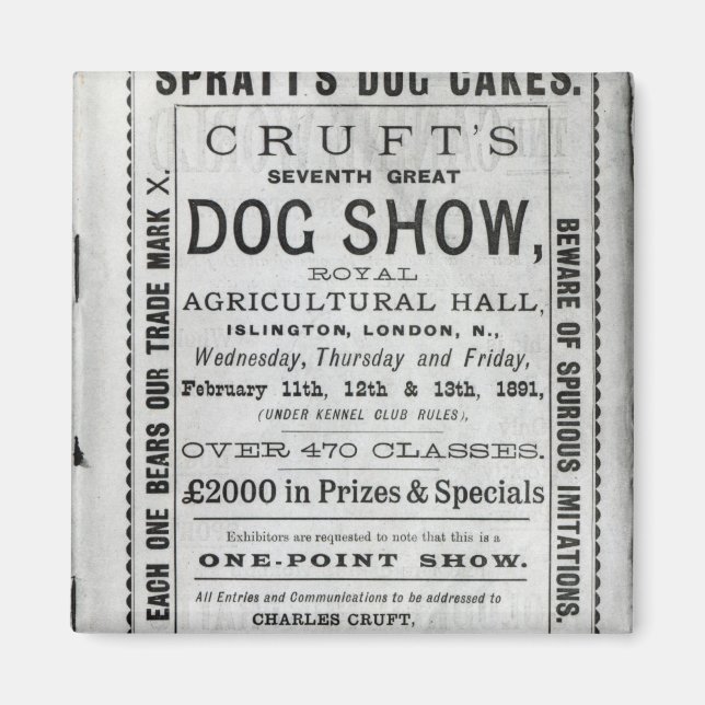 Íman Poster anunciando Cruft's Dog Show (Frente)