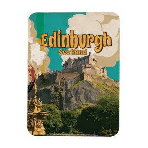 Íman Poster das viagens vintage de Edimburgo