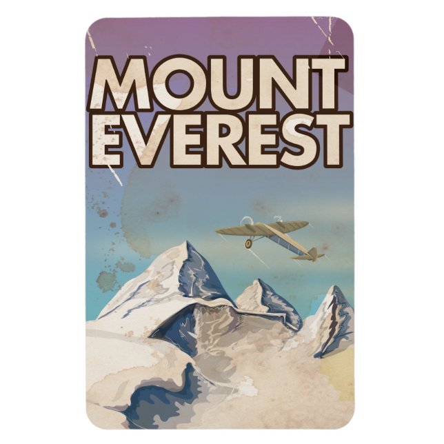 Íman Poster das viagens vintage de Monte Everest (Vertical)