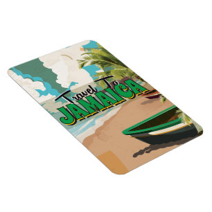Íman Poster das viagens vintage do casamento de Jamaica