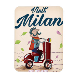 Íman Poster das viagens vintage dos desenhos animados