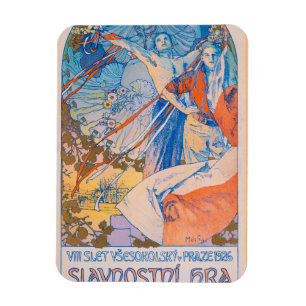 Íman Poster de Alphonse Mucha para o Festival de Sokol