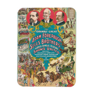 Íman Poster de Circo Mostrando Muitas Cenas de Circo