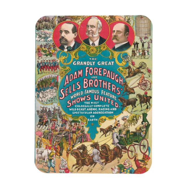 Íman Poster de Circo Mostrando Muitas Cenas de Circo (Vertical)