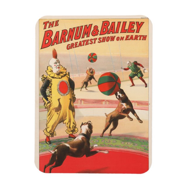 Íman Poster de Circo Mostrando Palhaços Com Cães Execut (Vertical)