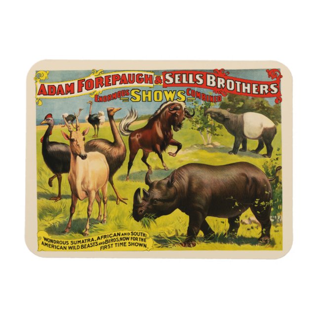 Íman Poster de Circo para Adam Forepaugh e Vende Irmãos (Horizontal)