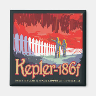 Íman Poster De Espaço Retroativo Do Kepler-186f.