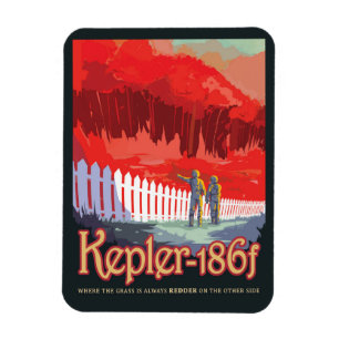 Íman Poster De Espaço Retroativo Do Kepler-186f.