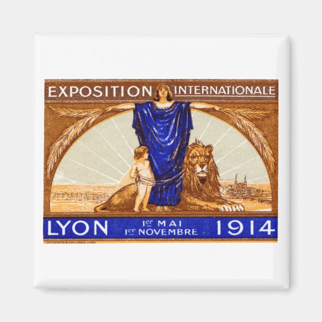 Íman poster de Expo Internacional Lyon 1914 (Frente)