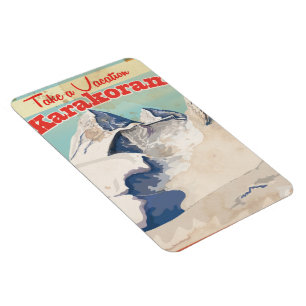 Íman Poster de férias de Karakoram Vintage