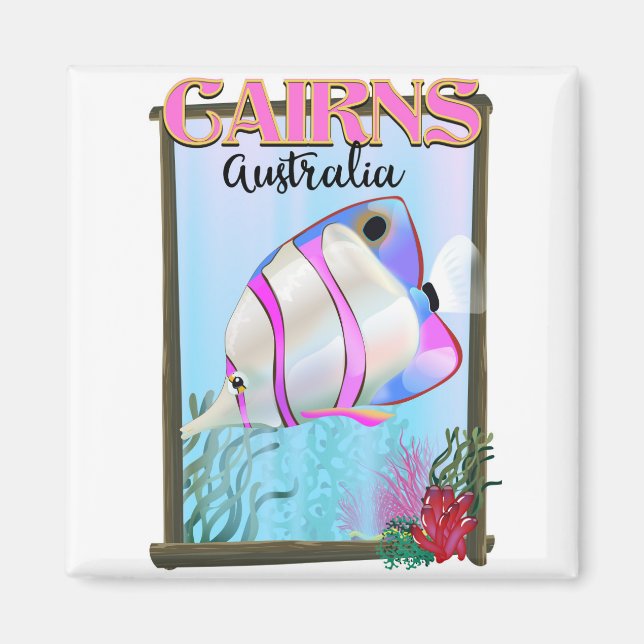 Íman Poster de Férias do Cairns na Austrália (Frente)