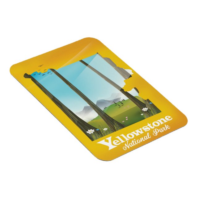 Íman Poster de férias do Parque Nacional de Yellowstone (Lado Direito)