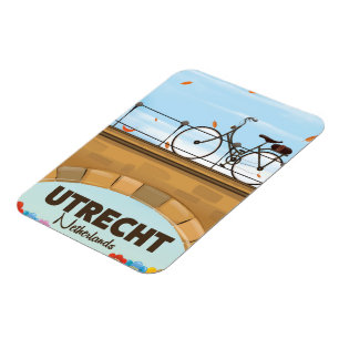 Íman Poster de férias dos Países Baixos Utrecht.