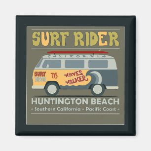 Íman Poster de Huntington Beach do cavaleiro do surf