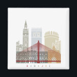 Íman Poster de linha do horizonte Badajoz<br><div class="desc">Skyline das principais cidades do mundo</div>