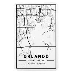 Íman Poster de Mapa da Cidade de Orlando Florida EUA