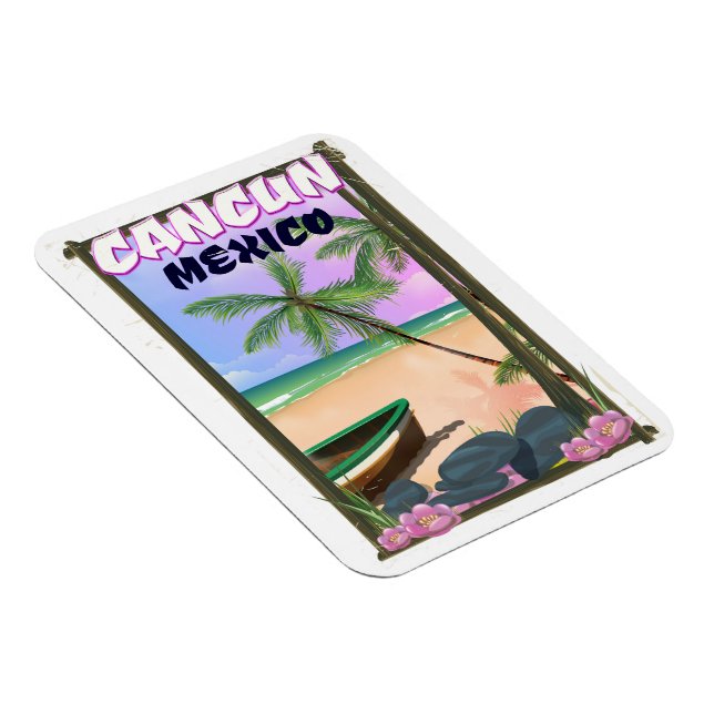 Íman Poster de praia de Cancun México. (Lado Direito)