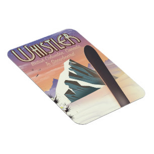 Íman poster de snowboard da Colúmbia Britânica