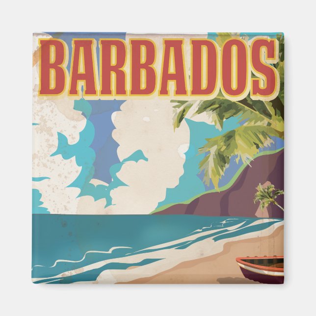 Íman Poster de viagens Barbados (Frente)