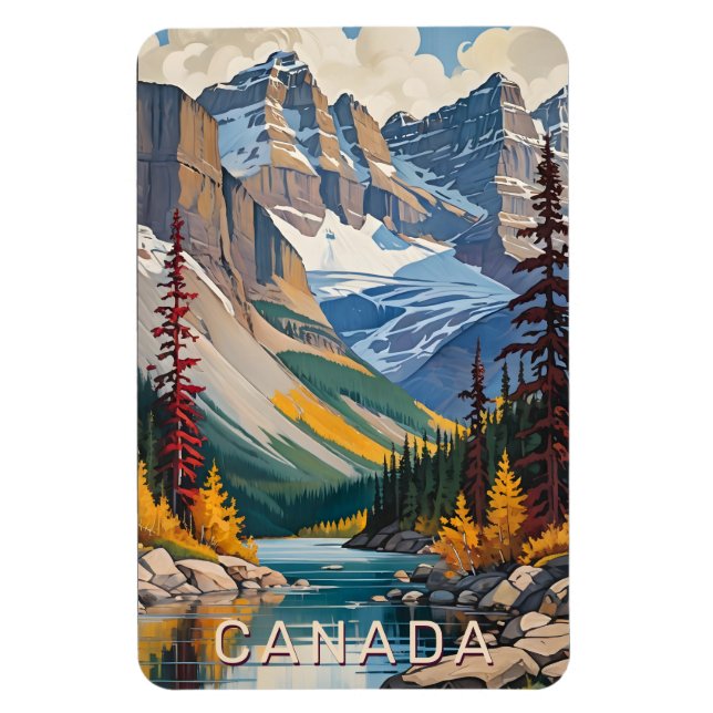 Íman Poster de viagens Canadá de Texto Personalizado (Vertical)