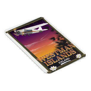 Íman Poster de viagens da Islândia nas Ilhas Westman