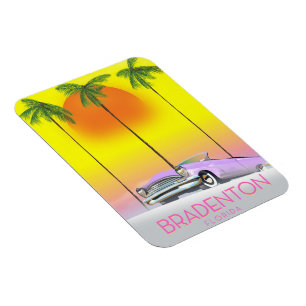 Íman poster de viagens de carro clássico Bradenton Flo