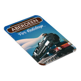 Íman poster de viagens de comboios de Aberdeen Scotland