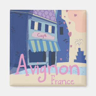 Íman poster de viagens de desenho animado de Avignon Fr