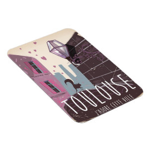 Íman poster de viagens de desenho animado de Toulouse F