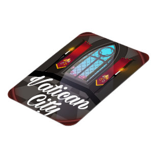 Íman poster de viagens de desenhos da cidade Vaticano