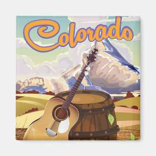 Íman poster de viagens de desenhos do Colorado vintage.