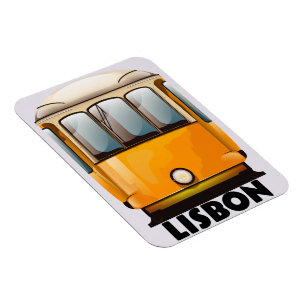 Íman poster de viagens de elétrico amarelo de Lisboa