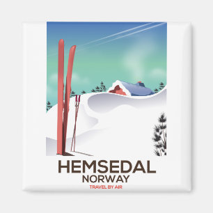 Íman poster de viagens de Esqui Hemsedal Noruega