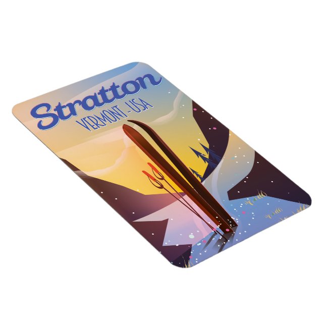 Íman Poster de viagens de esqui Stratton Vermont (Lado Direito)