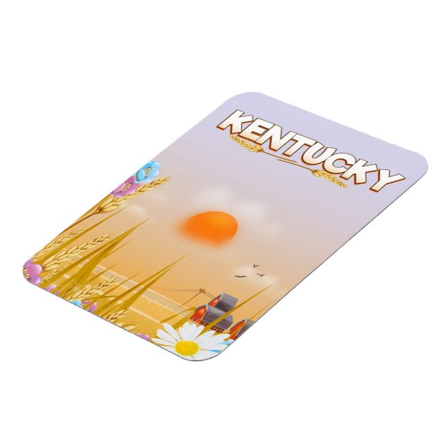 Íman Poster de viagens de Fazenda Kentucky Cute (Left Side)