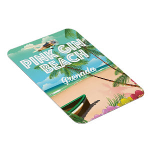 Íman poster de viagens de Granada de praia de gin rosa