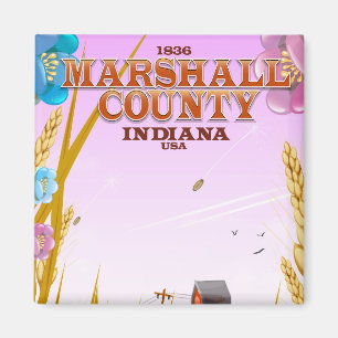 Íman poster de viagens de Indiana do Condado de Marshal
