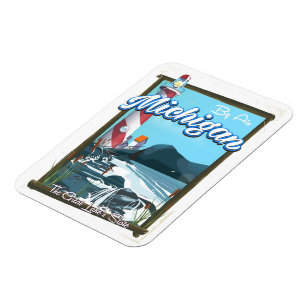 Íman poster de viagens de Luz Michigan!