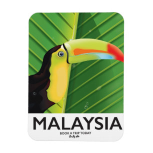 Íman Poster de viagens de Malaysia Toucan