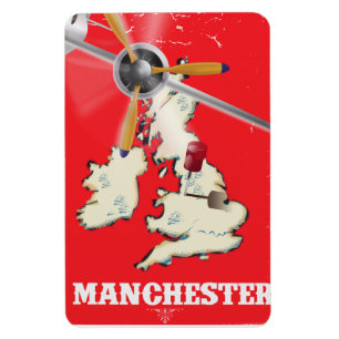 Íman Poster de viagens de Manchester do vintage