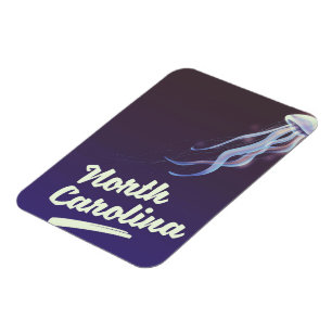 Íman poster de viagens de medusas da Carolina do Norte