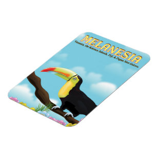 Íman Poster de viagens de Melanesia Toucan