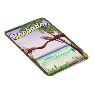 Íman poster de viagens de Paisagem de Papagaio de Barba