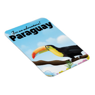 Íman Poster de viagens de Paraguai Toucan