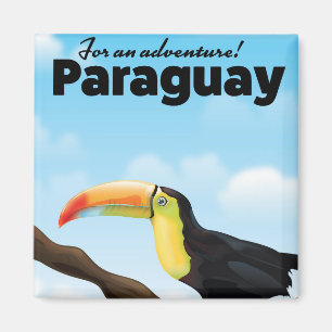 Íman Poster de viagens de Paraguai Toucan