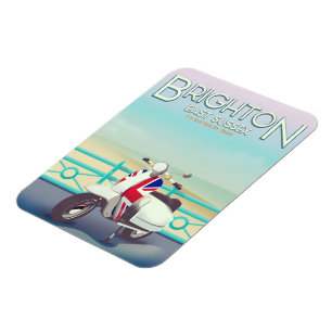 Íman poster de viagens de patinete de entrada de união