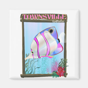 Íman poster de viagens de peixe tropical da Austrália 
