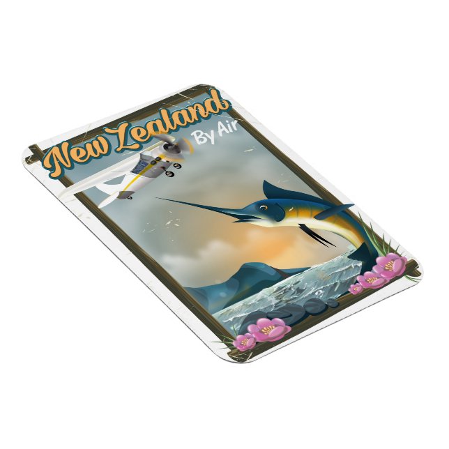 Íman Poster de viagens de Pesca da Nova Zelândia (Lado Direito)
