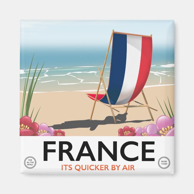 Íman Poster de viagens de praia ao largo da França (Frente)