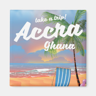 Íman poster de viagens de praia de Acra Gana